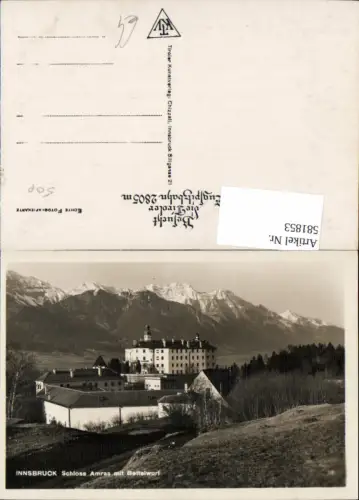 581853,Foto Ak Innsbruck Schloss Amras Ambras m. Bettelwurf