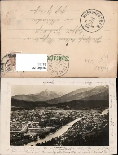 581861,Foto Ak Innsbruck Totale 1899