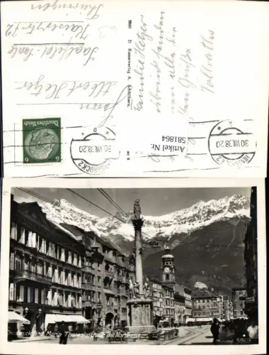 581864,Foto Ak Innsbruck Maria Theresienstraße m. Nordkette Annasäule