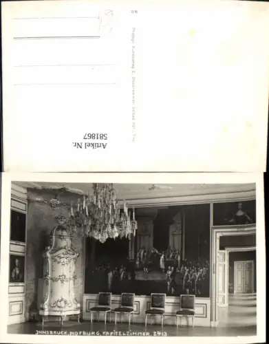 581867,Foto Ak Innsbruck Hofburg Kapitelzimmer pub E. Stockhammer 2413