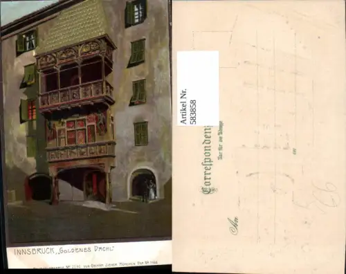 583858,Präge Künstler Ak Innsbruck Goldenes Dachl pub Ottmar Zieher 1466