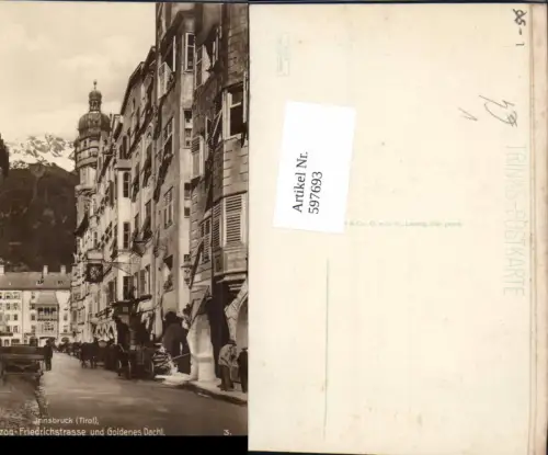 597693,Foto Ak Innsbruck Herzog-Friedrichstrasse u. Goldenes Dachl pub Trinks 3