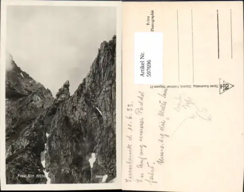 597696,Foto Ak Frau Hitt Gipfel b. Innsbruck Igls
