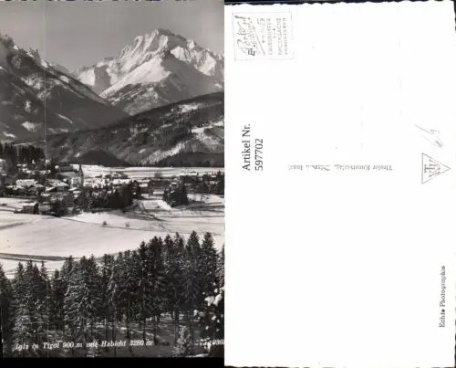 597702,Foto Ak Igls Innsbruck m. Habicht Winteransicht