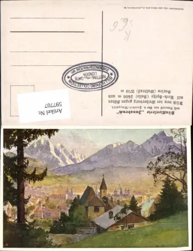 597707,Künstler Ak E. Handel-Mazzetti Innsbruck Blick Weiherburg geg. Süden Stempel Bill Hopkins Collection London