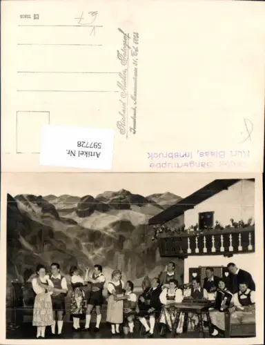 597728,Foto Ak Innsbruck Kurt Blaas Tiroler Sängertruppe Tracht Brauchtum Musik pub Richard Müller