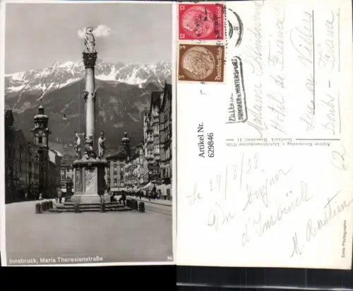 629846,Foto Ak Innsbruck Maria Theresienstraße Annasäule