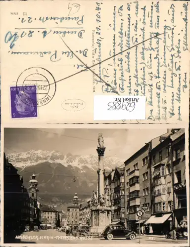 629883,Foto Ak Innsbruck Maria-Theresien-Straße Annasäule Nordkette
