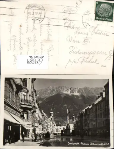 629884,Foto Ak Innsbruck Maria-Theresien-Straße Annasäule Nordkette