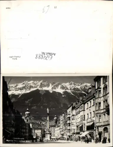 629888,Foto Ak Innsbruck Maria-Theresien-Straße Annasäule Nordkette