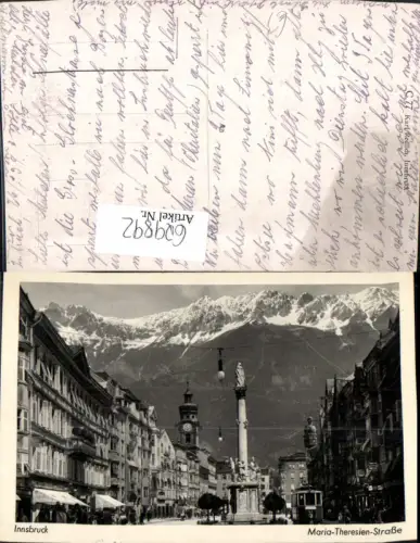 629892,Innsbruck Maria-Theresien-Straße Annasäule Nordkette Straßenbahn