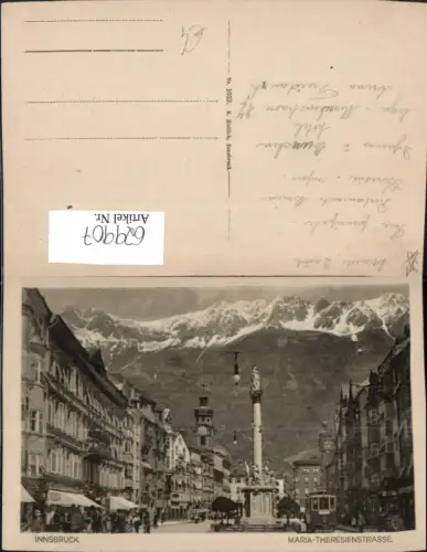 629907,Innsbruck Maria-Theresien-Straße Annasäule Nordkette Straßenbahn