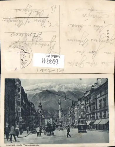 629911,Innsbruck Maria-Theresien-Straße Annasäule Nordkette Straßenbahn