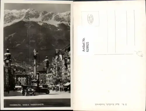 629925,Foto Ak Innsbruck Maria-Theresien-Straße Annasäule Nordkette