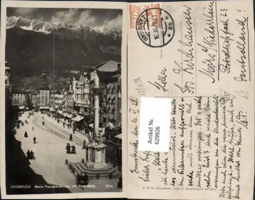 629926,Foto Ak Innsbruck Maria-Theresien-Straße Annasäule Nordkette