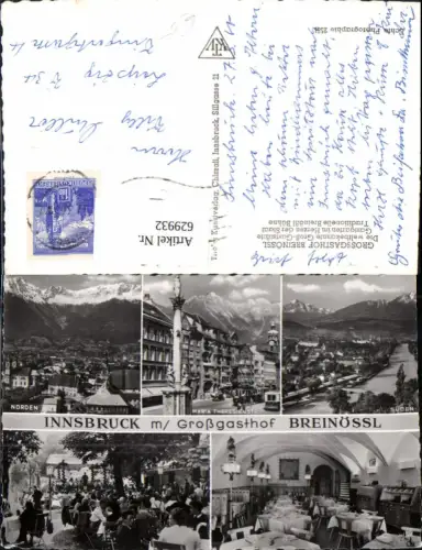 629932,Mehrbild Ak Innsbruck m. Großgasthof Breinössl Ansicht Süden Norden