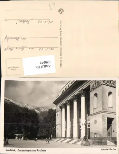 629942,Foto Ak Innsbruck Landestheater u. Nordkette