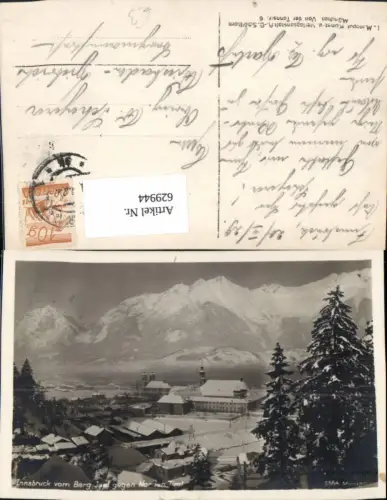 629944,Foto Ak Innsbruck v. Berg Isel geg. Norden Winteransicht