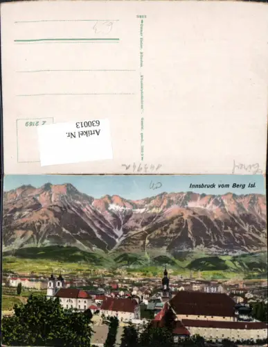 630013,Innsbruck vom Berg Isel pub Ottmar Zieher Z 2169