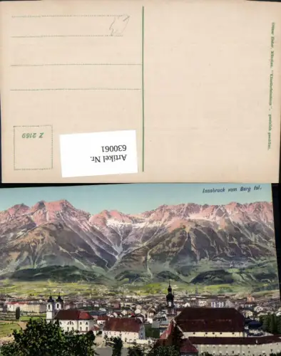 630061,Innsbruck vom Berg Isel pub Ottmar Zieher Z 2169