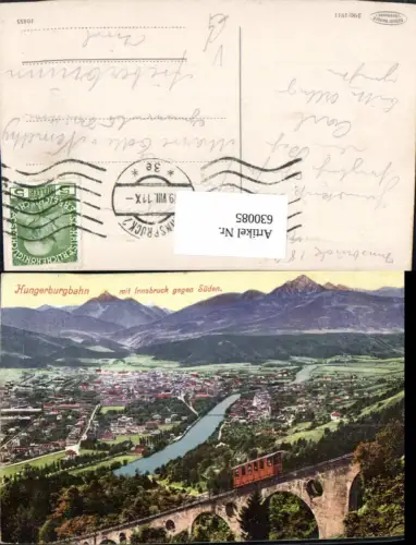 630085,Innsbruck Hungerburgbahn geg. Süden Bergbahn pub Robert Warger 390/1911