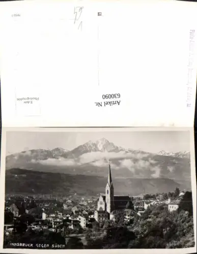 630090,Foto Ak Innsbruck geg. Süden pub A. Künz