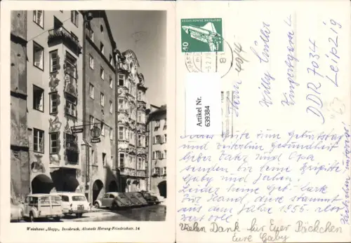 639384,Foto Ak Innsbruck Weinhaus Happ Altstadt Herzog-Friedrichstraße VW Käfer