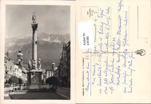 639386,Foto Ak Innsbruck Maria-Theresien-Straße m. Annasäule