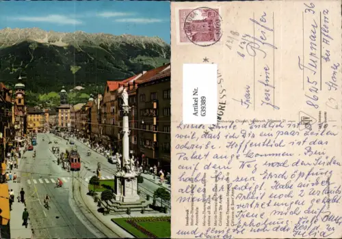 639389,Innsbruck Maria-Theresien-Straße m. Annasäule Straßenbahn