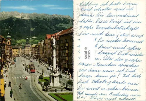 639395,Innsbruck Maria-Theresien-Straße m. Annasäule Straßenbahn