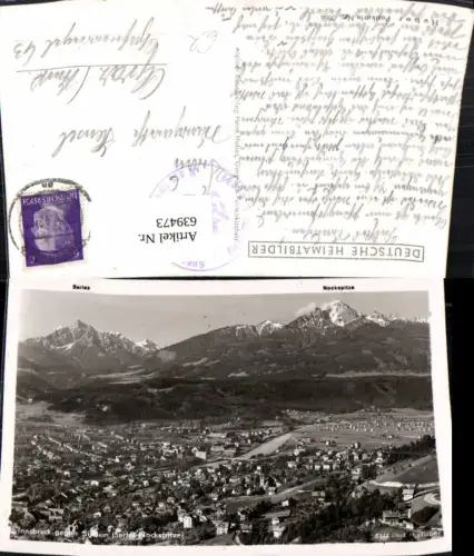 639473,Foto Ak Innsbruck geg. Süden Serles-Nockspitze