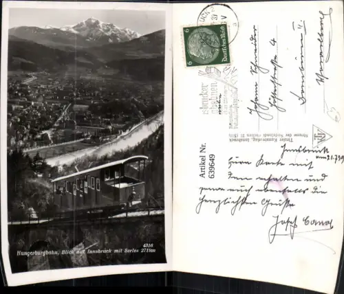 639649,Foto Ak Innsbruck Hungerburgbahn Serles Bergbahn