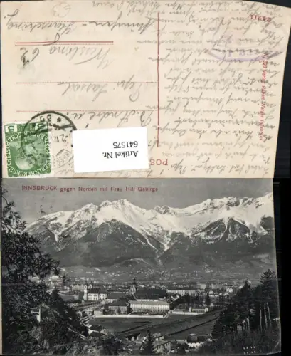 641575,Innsbruck geg. Norden m. Frau Hitt Gebirge