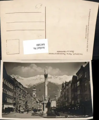 641580,Foto Ak Innsbruck Maria-Theresienstraße Blick zur Nordkette