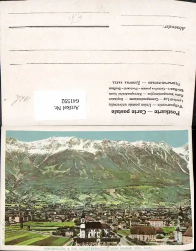641592,Innsbruck u. d. Solsteinkette v. Berg Isel aus
