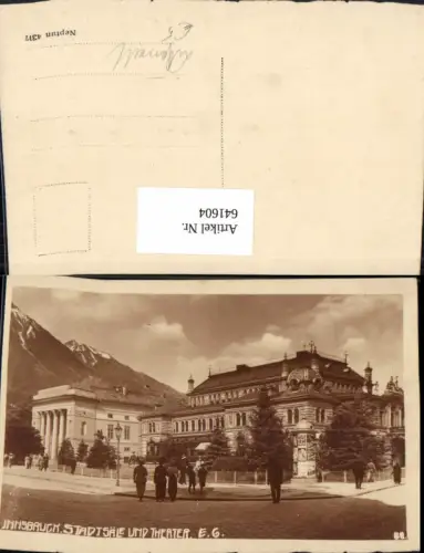 641604,Foto Ak Innsbruck Stadtsäle u. Theater Litfaßsäule