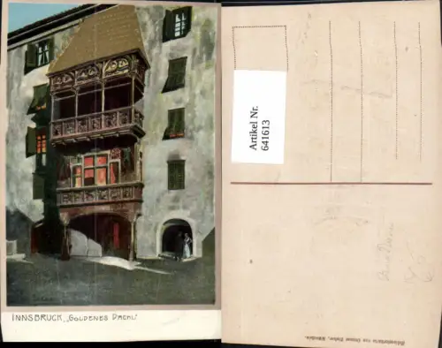 641613,Präge Ak Zeno Diemer Innsbruck Goldenes Dachl Goldverzierung