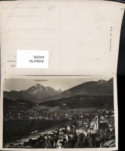 643292,Foto Ak Innsbruck geg. Süden