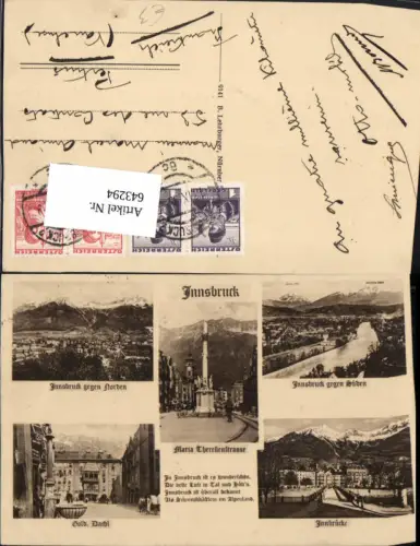 643294,Mehrbild Ak Innsbruck Innbrücke Goldenes Dachl Maria Theresienstrasse