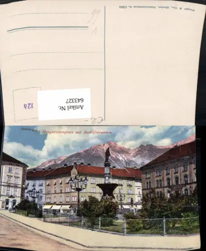 643327,Innsbruck Margarethenplatz m. Rudolfsbrunnen Brunnen pub Purger Co 13984