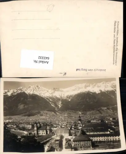 643332,Foto Ak Innsbruck vom Berg Isel