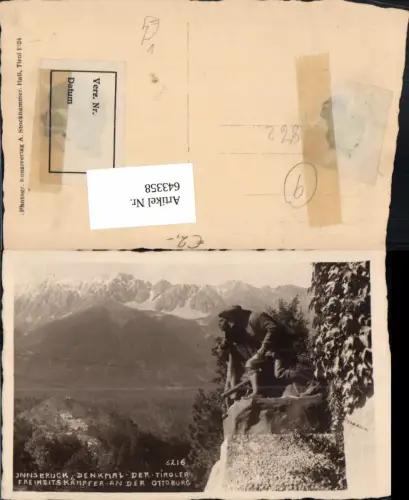 643358,Foto Ak Innsbruck Denkmal d. Tiroler Freiheitskämpfer Ottoburg pub A. Stockhammer