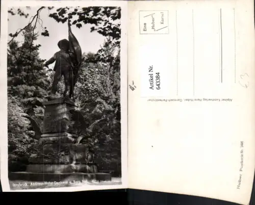 643384,Foto Ak Innsbruck Andreas-Hofer-Denkmal Berg Isel pub H. Huber 5498