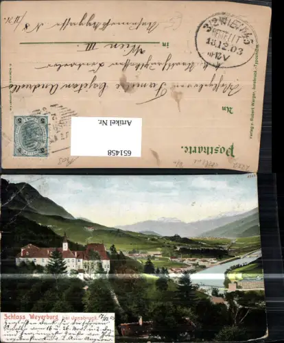 651458,Schloss Weiherburg Weyerburg b. Innsbruck 1903