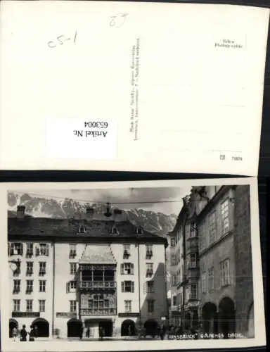 653004,Foto Ak Innsbruck Goldenes Dachl Reklame Anton Reiter Modewaren