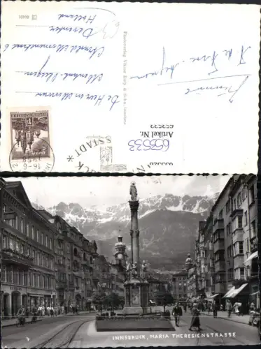 653533,Foto Ak Innsbruck Maria Theresienstrasse Annasäule Rathaus