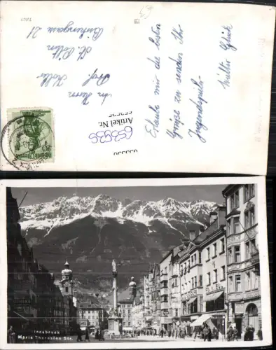 653535,Foto Ak Innsbruck Maria Theresienstrasse Annasäule
