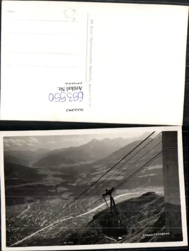 653550,Foto Ak Innsbruck Nordkettenbahn Seilbahn Gondel pub Ad. Künz 1707