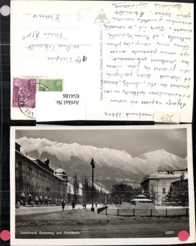 654186,Foto Ak Innsbruck Rennweg m. Nordkette Winteransicht