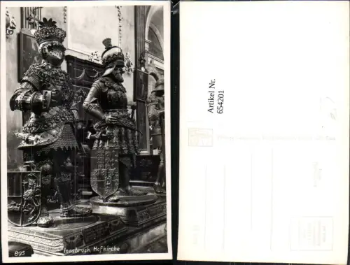 654201,Foto Ak Innsbruck Hofkirche Inneres Ritter Rüstung Statue